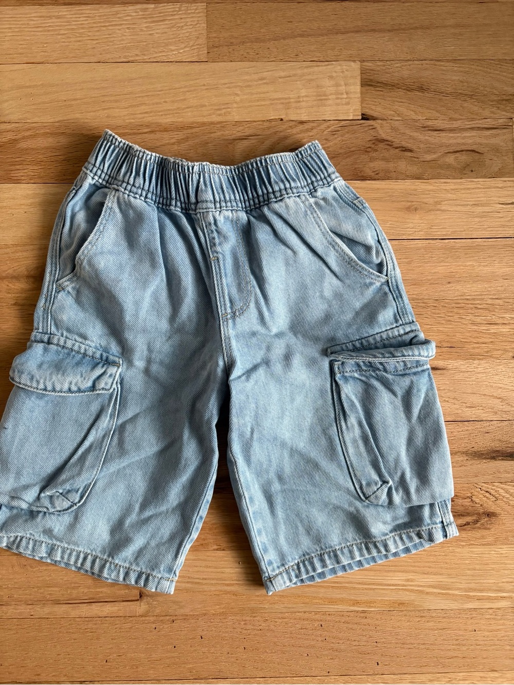 Bundle-Zara Light Blue Kids Cargo Shorts with Elastic Waist and H&M denim shorts